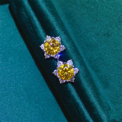 TEEK - 2 Carat Mustard 925 SS Stud Earrings JEWELRY TEEK Trend