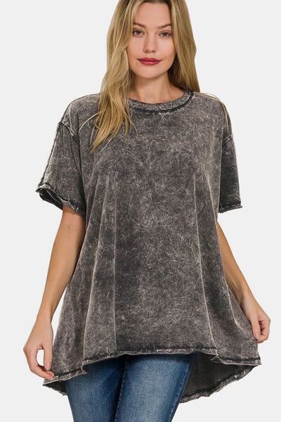 TEEK - Ash Black Round Neck Blouse TOPS TEEK Trend