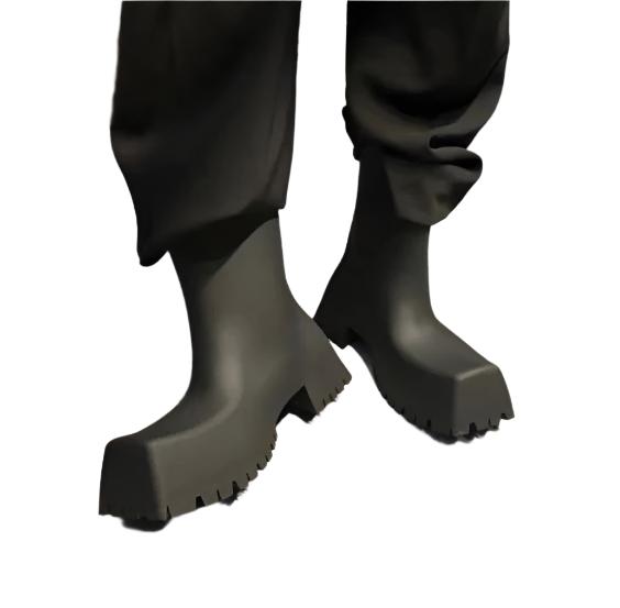 TEEK - Mens Square Wear Platform Weather Boots SHOES theteekdotcom black no fur 4.5