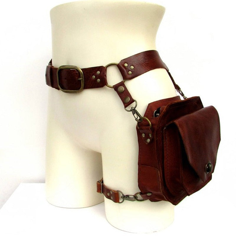 Leather Thigh Bag for Women hip Bag Leather With Leg Strap 