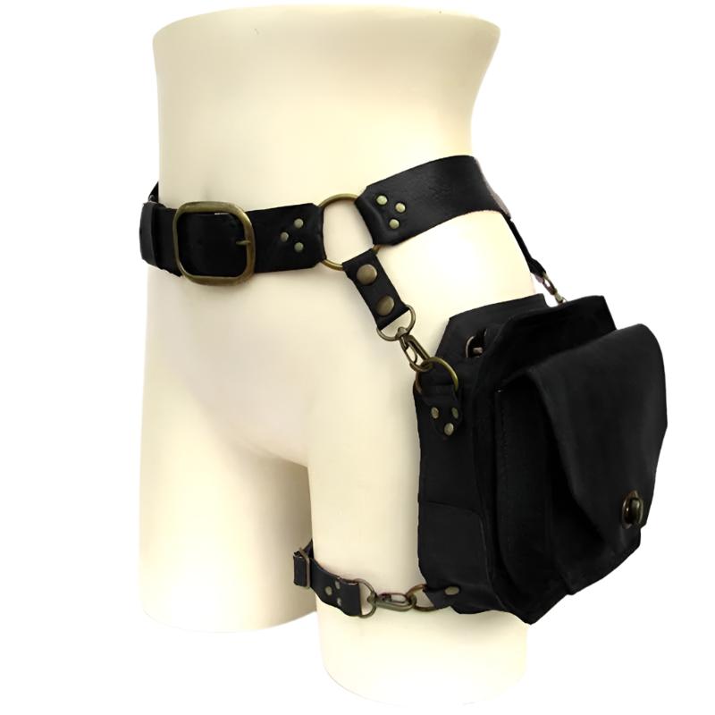 TEEK - Waist Belt Pouch Thigh Bag BAG theteekdotcom Black
