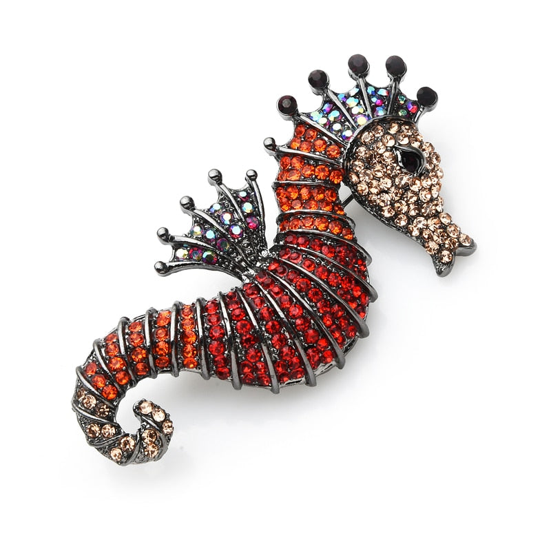 TEEK - Sparkling Rhinestone Seahorse Brooches JEWELRY theteekdotcom