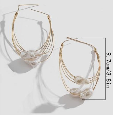 TEEK - Big Pearls Layered Hoop Earrings JEWELRY theteekdotcom