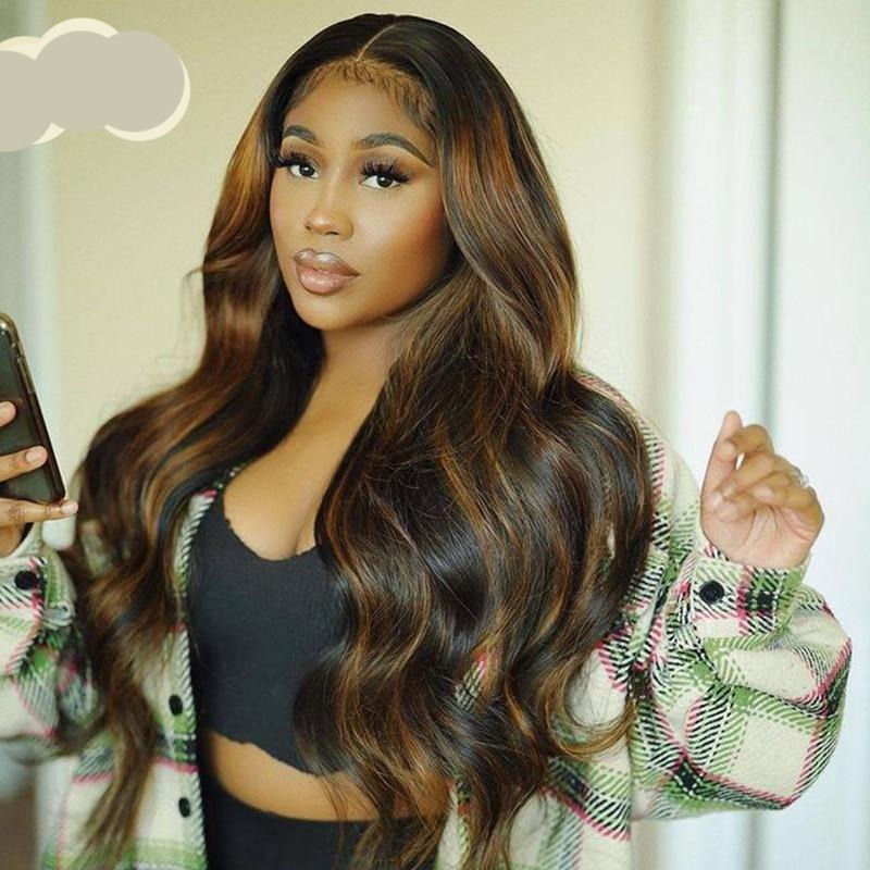 TEEK - Highlight Brown Ombre 180 Remy Peruvian Lace Frontal Wig HAIR theteekdotcom