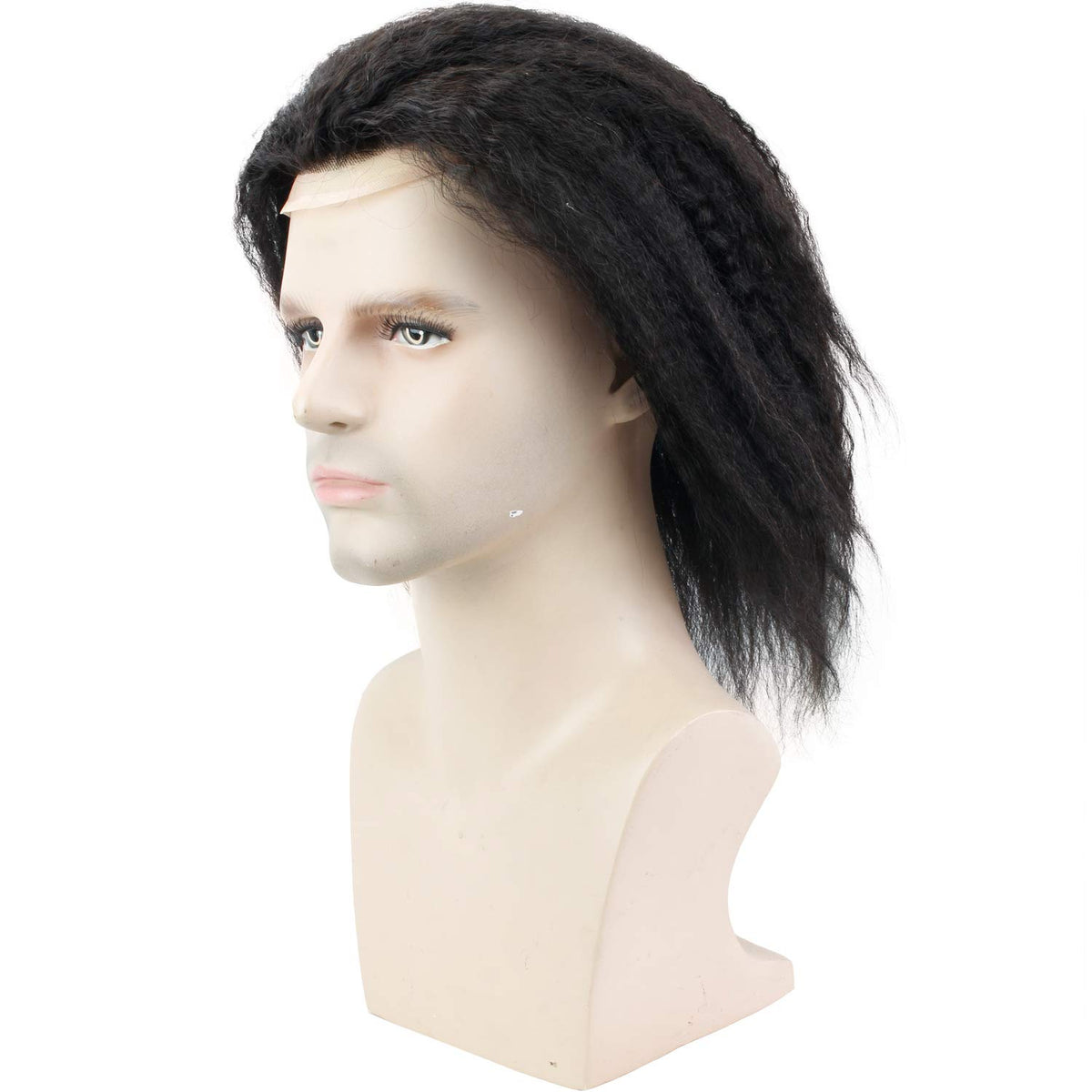 TEEK - 12" Long Kinky Straight Mono Lace Toupee HAIR theteekdotcom
