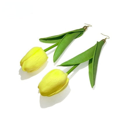TEEK - Upside Down Tulip Earrings JEWELRY theteekdotcom Yellow  