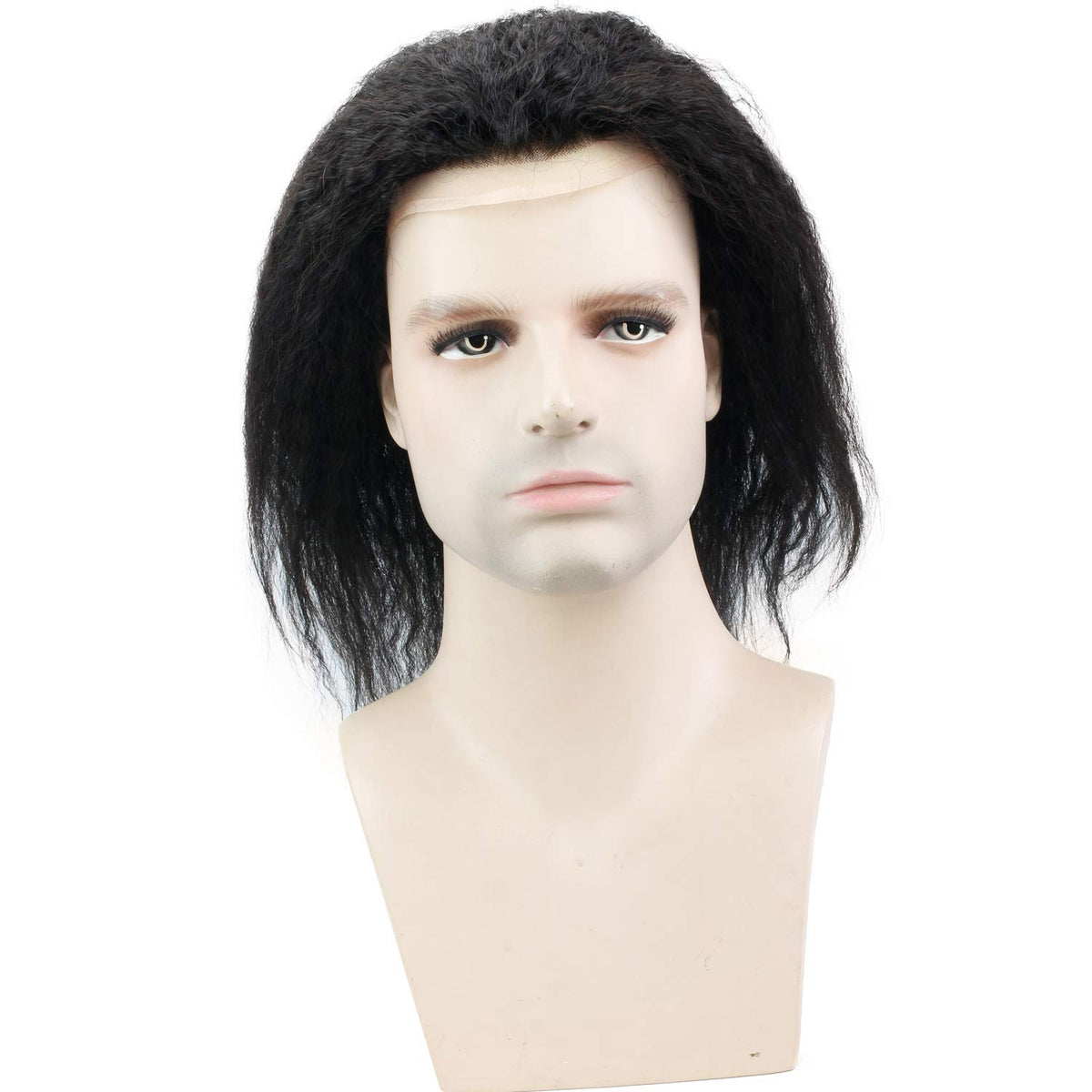 TEEK - 12" Long Kinky Straight Mono Lace Toupee HAIR theteekdotcom