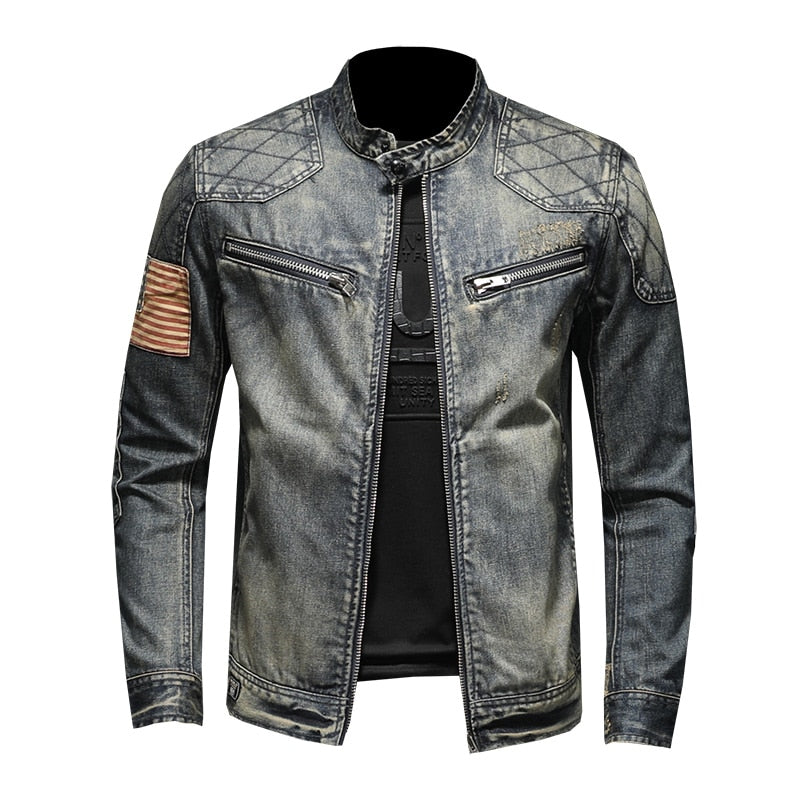 TEEK - The Biker Jacket JACKET theteekdotcom Retro Blue M