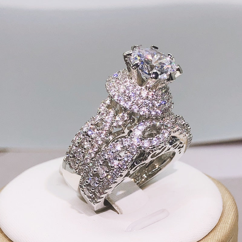 TEEK - 925 Silver Milan Girl Crystal Round Ring JEWELRY theteekdotcom