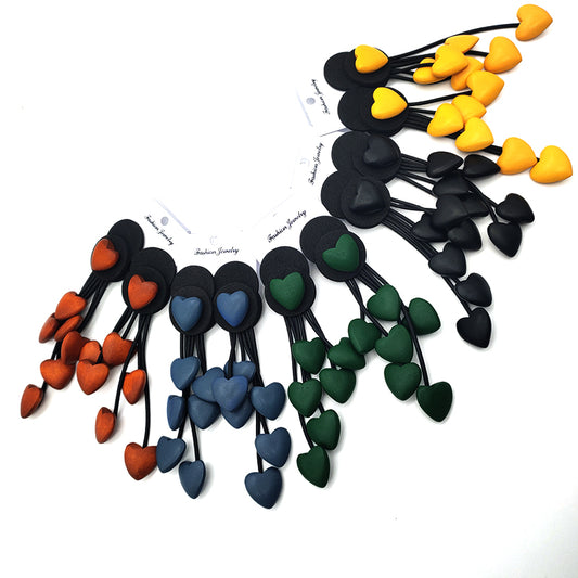 TEEK - Rubber Drop Wood Heart Earrings JEWELRY theteekdotcom