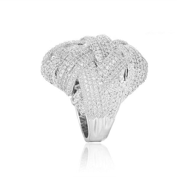 TEEK - The Big Winding Cross CZ Ring JEWELRY theteekdotcom Silver 6
