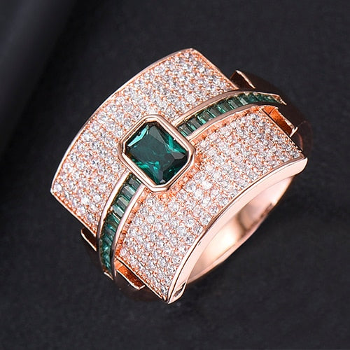 TEEK - Shine Stack Belt Rings JEWELRY theteekdotcom Green Rose Gold 1 4