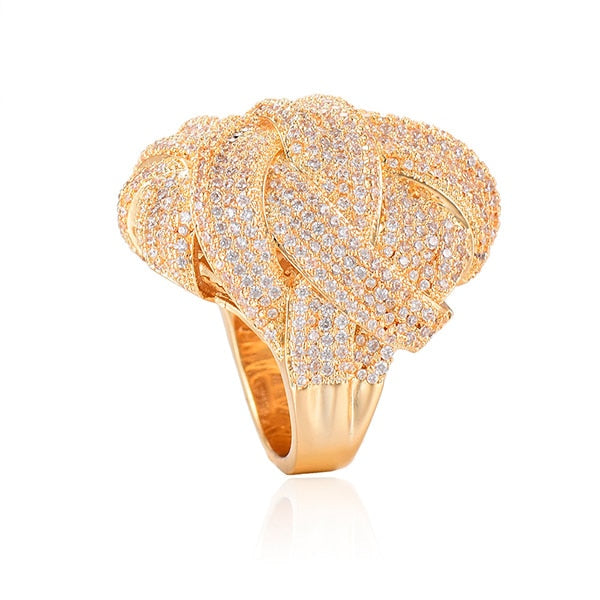 TEEK - The Big Winding Cross CZ Ring JEWELRY theteekdotcom Gold 6