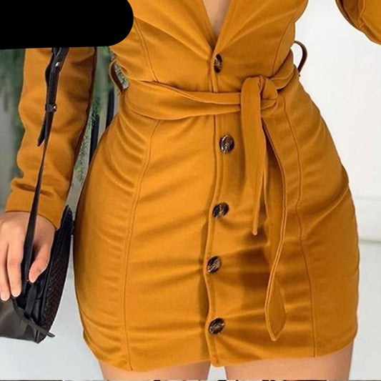 TEEK - Long Sleeve Plunge Dress DRESS theteekdotcom