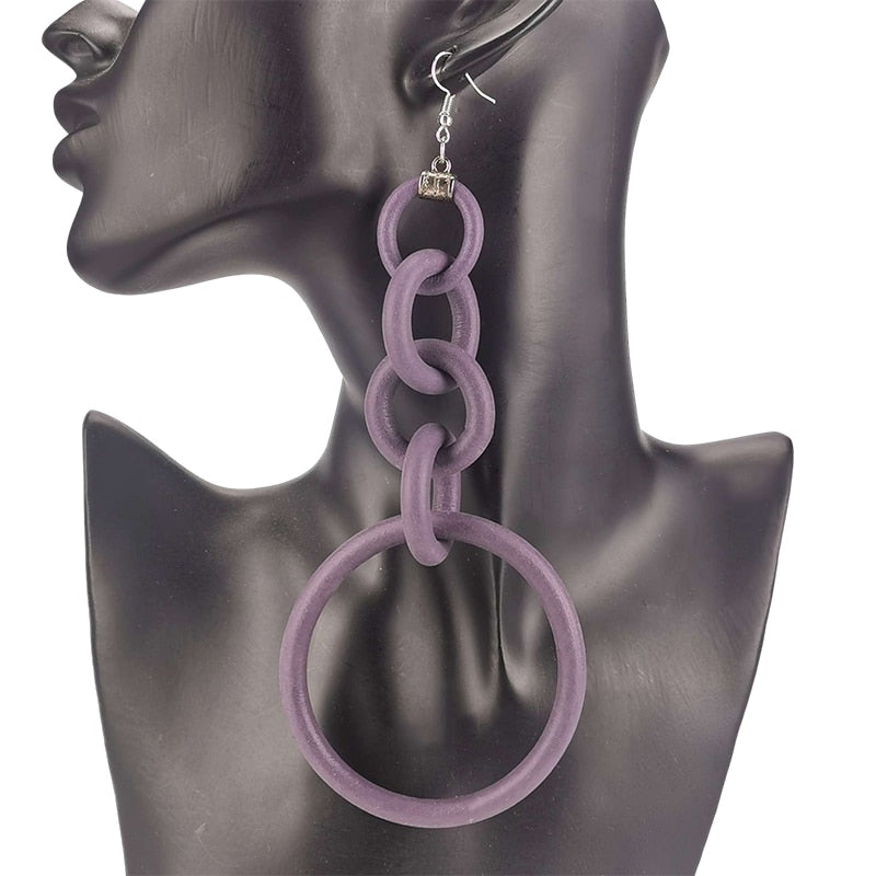 TEEK - Big Drop Drop Earrings JEWELRY theteekdotcom Purple