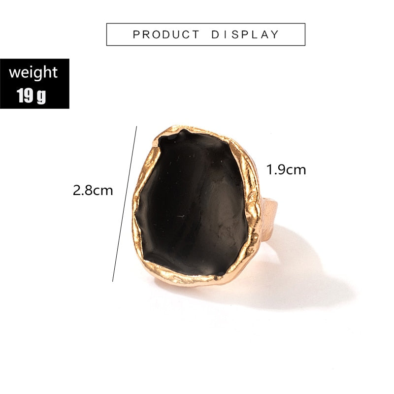 TEEK - Back From Black Stone Gold Ring JEWELRY theteekdotcom