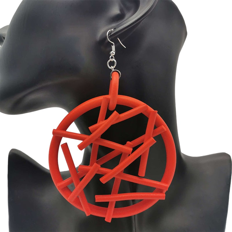 TEEK - Multicolor Big Drop Earrings JEWELRY theteekdotcom red