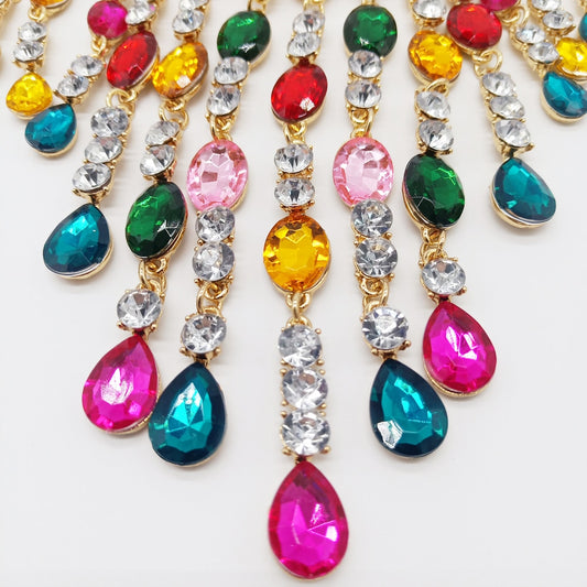 TEEK - Crystal Long Tassel Statement Necklace JEWELRY theteekdotcom