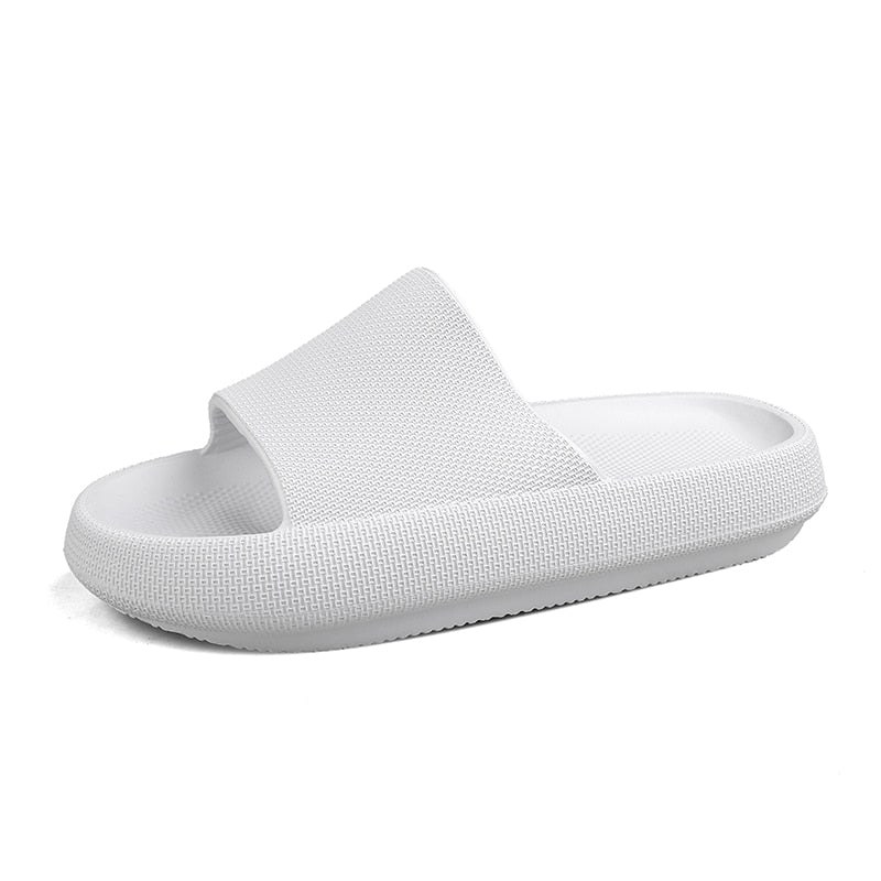 TEEK - Thick Sole Soft Bread Slippers SHOES theteekdotcom White 5
