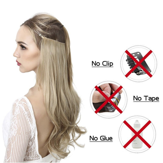 TEEK - Invisible Synth No Clip No Comb Wave Hair Extensions | Dark Varieties HAIR theteekdotcom