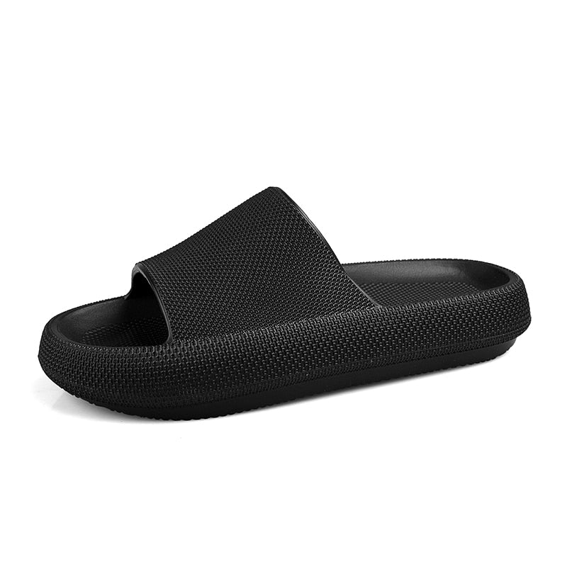 TEEK - Thick Sole Soft Bread Slippers SHOES theteekdotcom Black 5