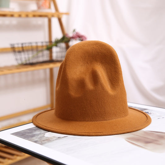 TEEK - Felt Fedora 100% Australia Wool Cap Hat HAT theteekdotcom camel M (22.04in-22.83in)