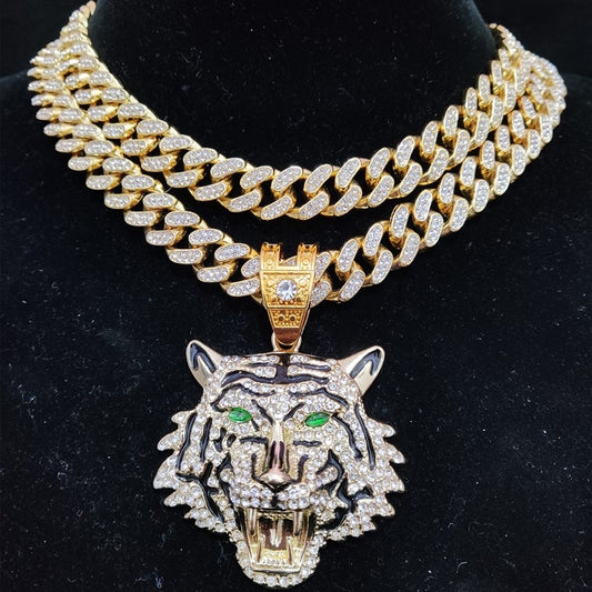 TEEK - Tiger Pendant Cuban Necklace JEWELRY theteekdotcom