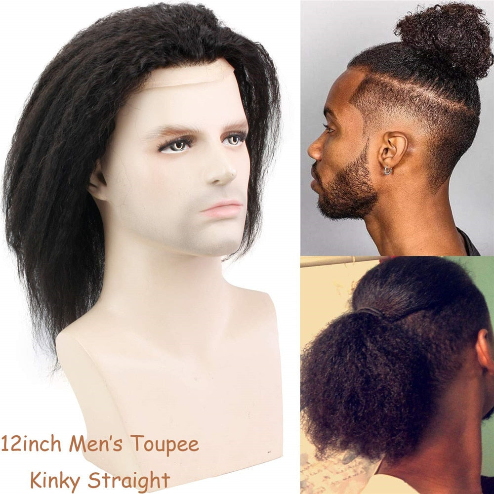 TEEK - 12" Long Kinky Straight Mono Lace Toupee HAIR theteekdotcom 8x10 12 inches