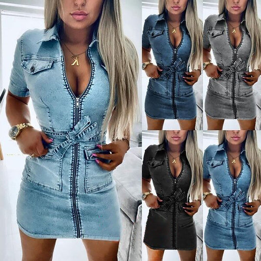 TEEK - Belted Denim Dress DRESS theteekdotcom