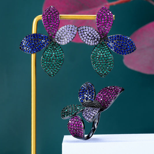 TEEK - Flower Leaf CZ Jewelry JEWELRY theteekdotcom