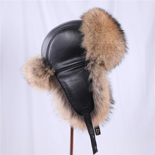 TEEK - 100% Real Silver Bomb Dome Hat HAT theteekdotcom Raccoon Fur One Size 