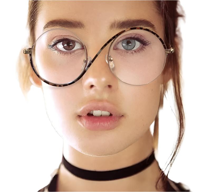 TEEK - Round Metal Half Frame Eyeglasses EYEGLASSES theteekdotcom