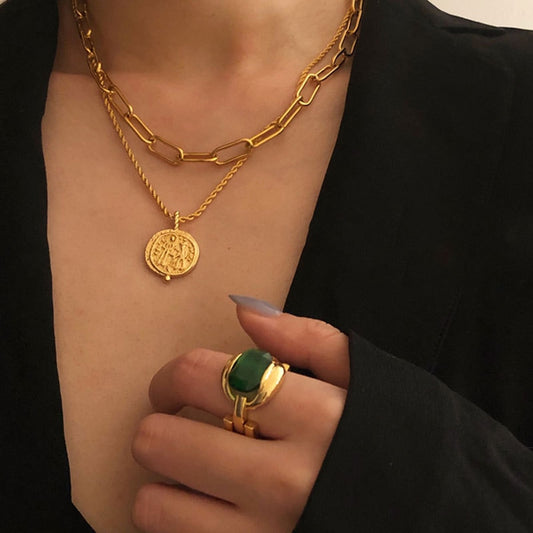 TEEK - Green Stone Goldie Ring JEWELRY theteekdotcom