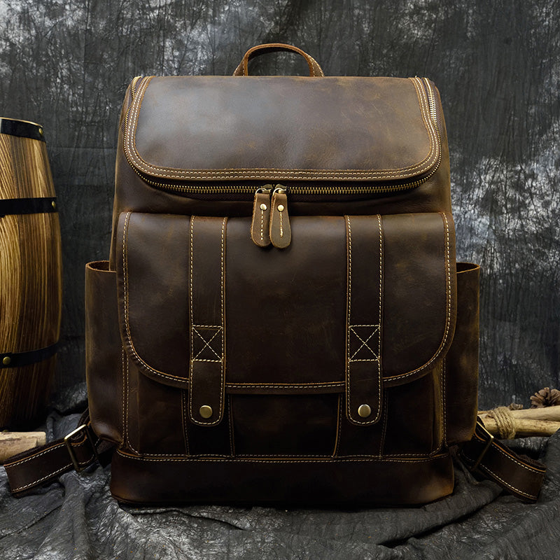TEEK - Genuine Rucksack Backpack | Various Styles BAG theteekdotcom Design5 Dark Brown