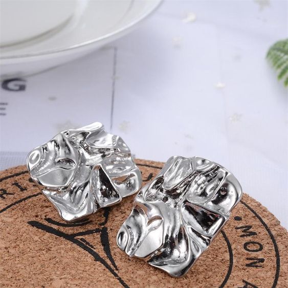 TEEK - Bitten Block Earrings JEWELRY TEEK Silver