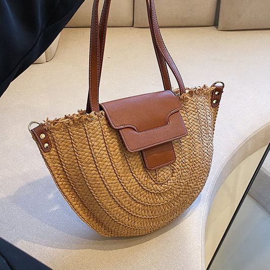 TEEK - Sweep Straw Shoulder Bag BAG theteekdotcom Khaki