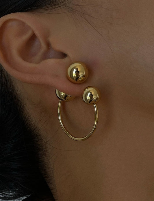 TEEK - Front Back Ball Earrings JEWELRY theteekdotcom