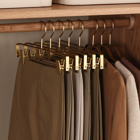 TEEK - 5pcs Metallic Trouser Hangers HOME DECOR theteekdotcom