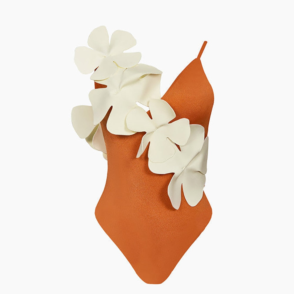 TEEK - Vintage Style Petal Spill Swimwear SWIMWEAR theteekdotcom Orange S 