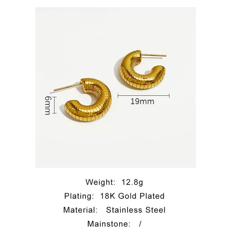 TEEK - Bold Thick Hoop Earrings JEWELRY theteekdotcom