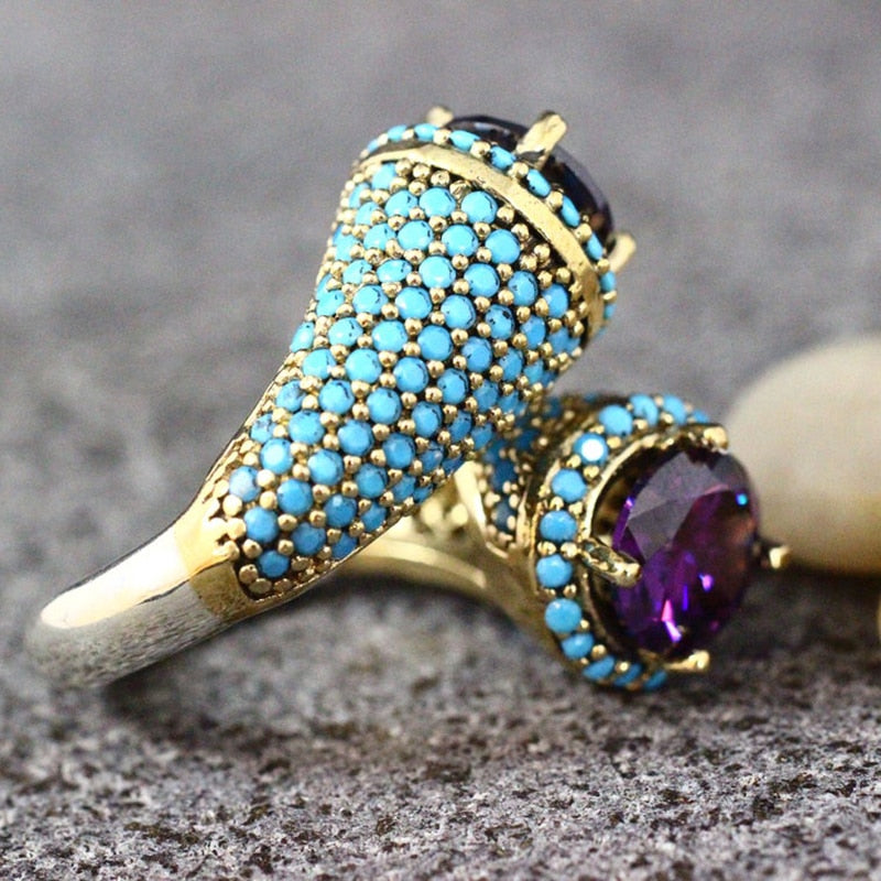 TEEK - Royalty Turquoise Beaded Ring JEWELRY theteekdotcom