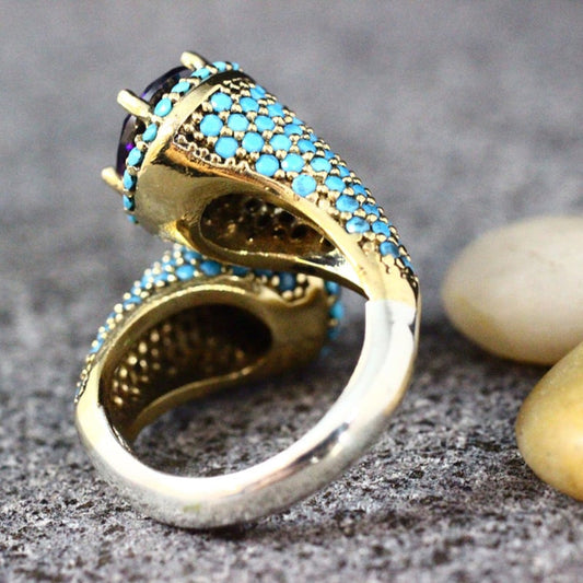 TEEK - Royalty Turquoise Beaded Ring JEWELRY theteekdotcom