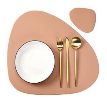 TEEK - Irregular Clean Color Placemats HOME DECOR theteekdotcom pink 1 Placemat and 1 Coaster