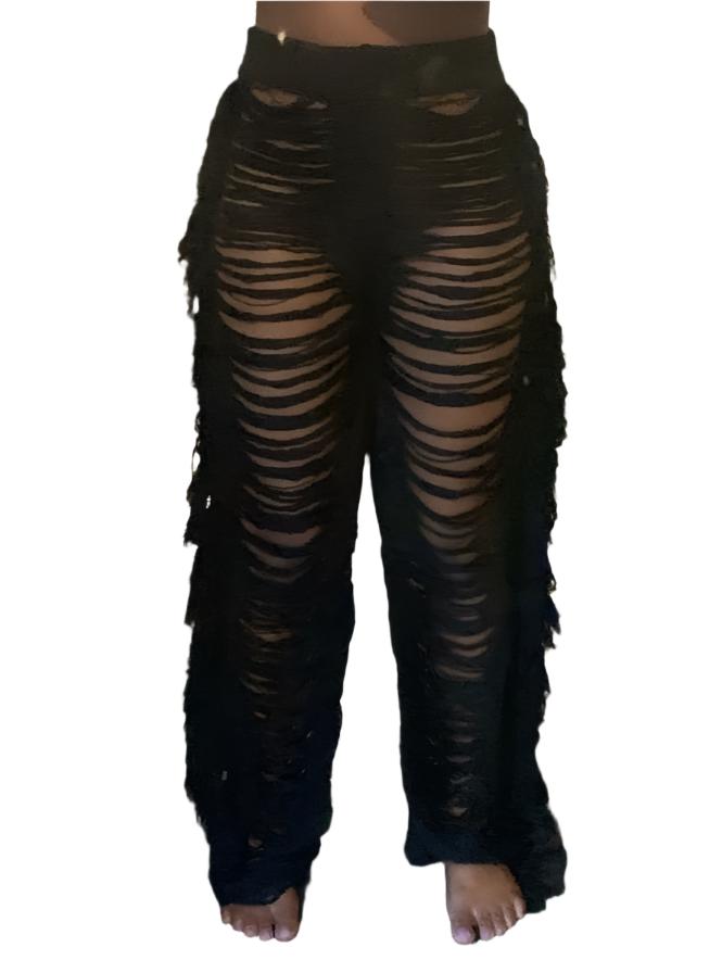 TEEK - Ripped Side Tassel Pants PANTS theteekdotcom