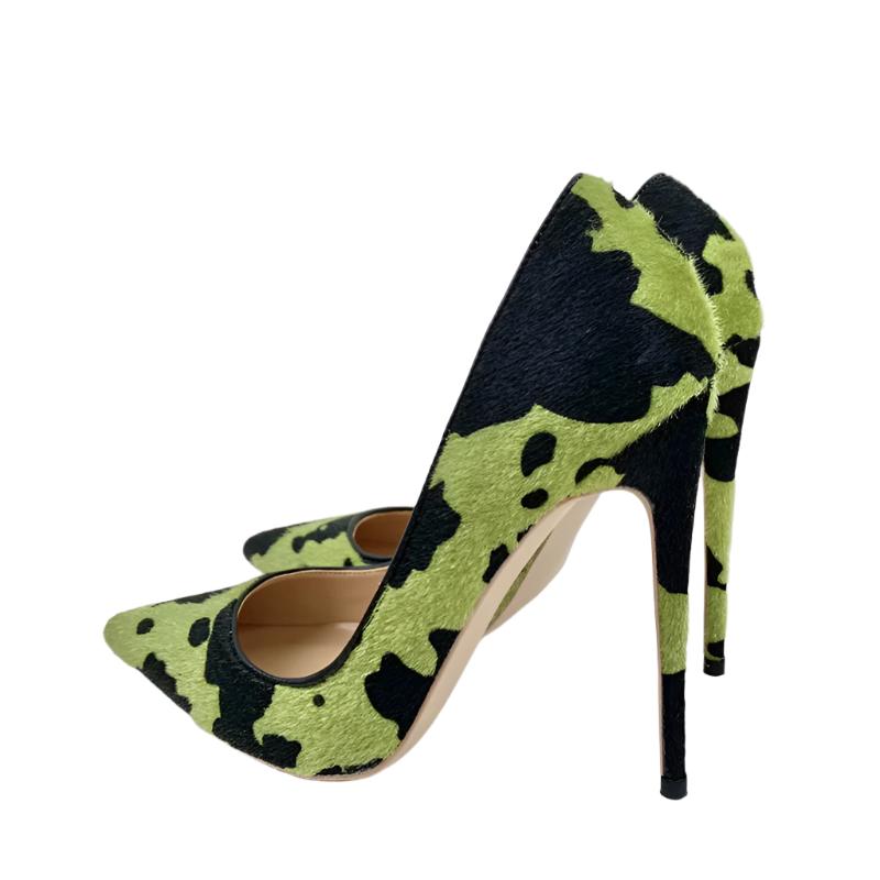TEEK - Hair Splotch Green Pumps SHOES theteekdotcom 12cm/4.72in | Green 7.5
