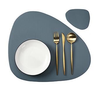 TEEK - Irregular Clean Color Placemats HOME DECOR theteekdotcom blue 1 Placemat and 1 Coaster