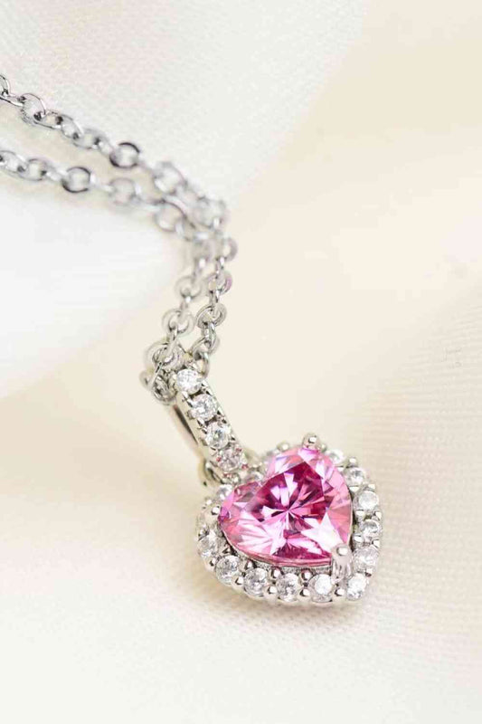 TEEK - Pink 1 Carat Heart Pendant Necklace JEWELRY TEEK Trend