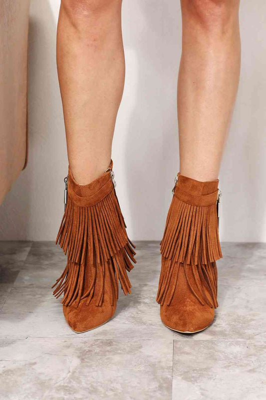 TEEK - Tassel Wedge Heel Ankle Booties | Ochre SHOES TEEK Trend