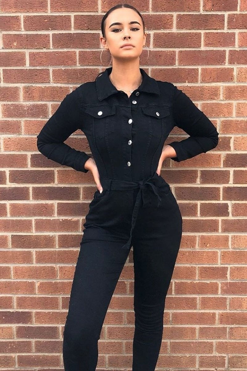 TEEK - De-Nim Long Sleeve Jumpsuit JUMPSUIT TEEK