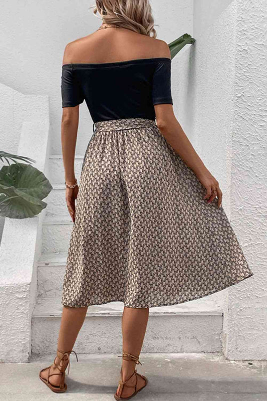 TEEK - Black Tie Belt Off-Shoulder Dress DRESS TEEK Trend